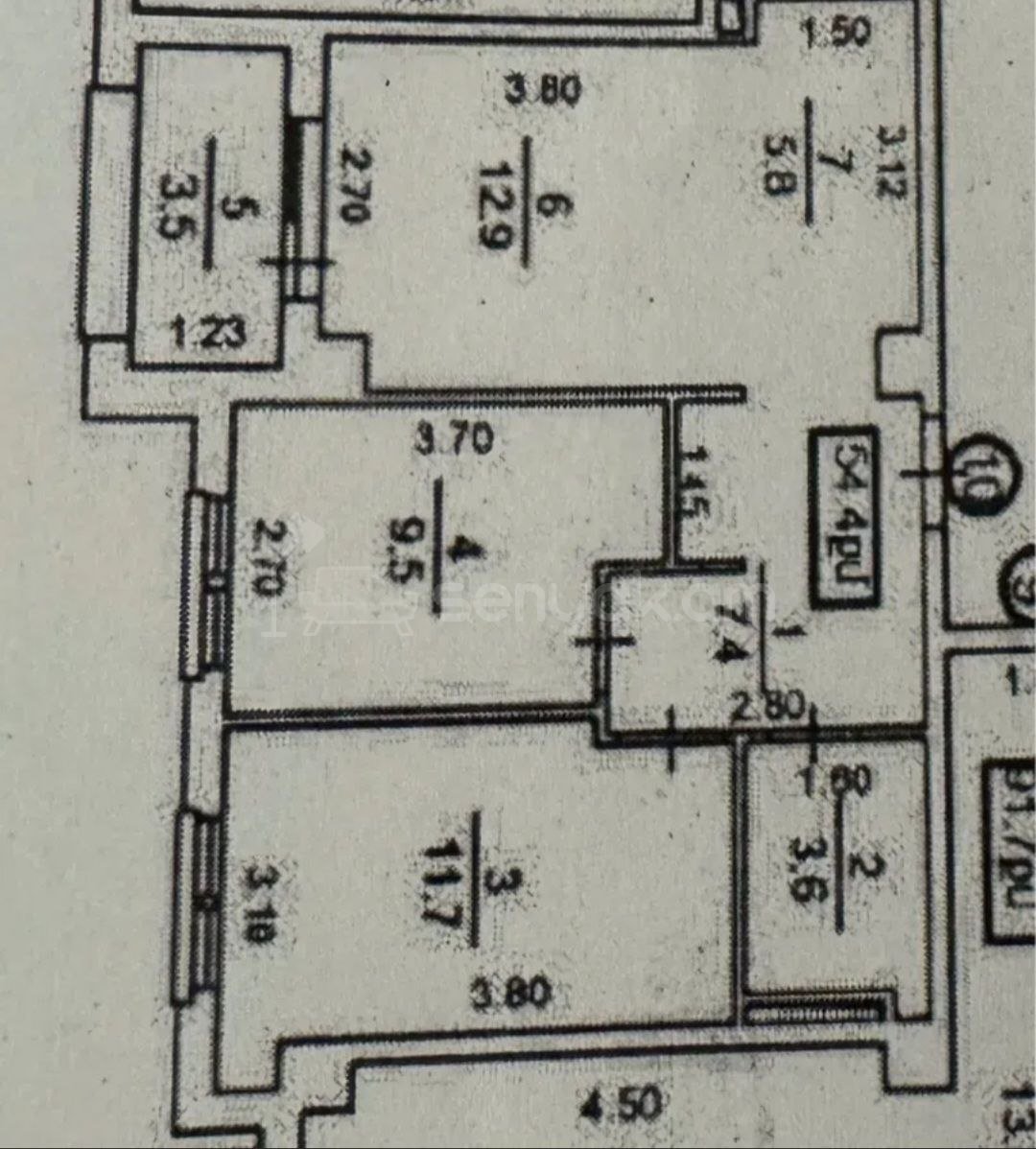 2 Սենյականոց Բնակարան, 54քմ, 4/8 հարկ, Զրոյական Վիճակում