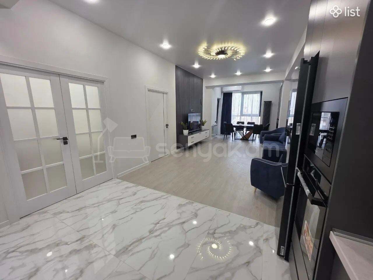 3 Սենյականոց Բնակարան Նորակառույցում, 74քմ, 17/18 հարկ, Դիզայներական Վերանորոգված