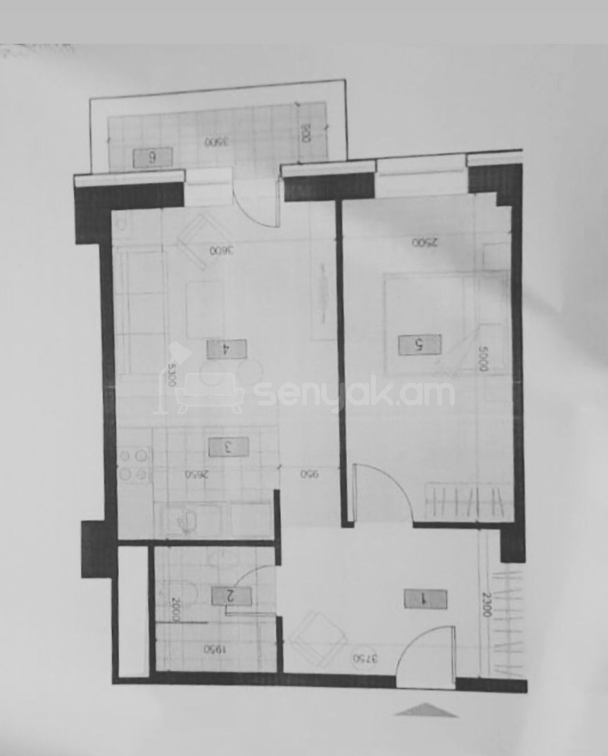 2 Սենյականոց Բնակարան Նորակառույցում, 50քմ, 16/17 հարկ, Զրոյական Վիճակում