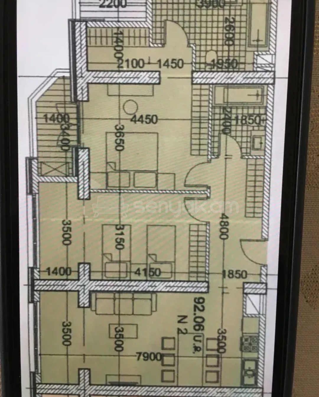 3 Սենյականոց Բնակարան Նորակառույցում, 93քմ, 2/19 հարկ, Զրոյական Վիճակում