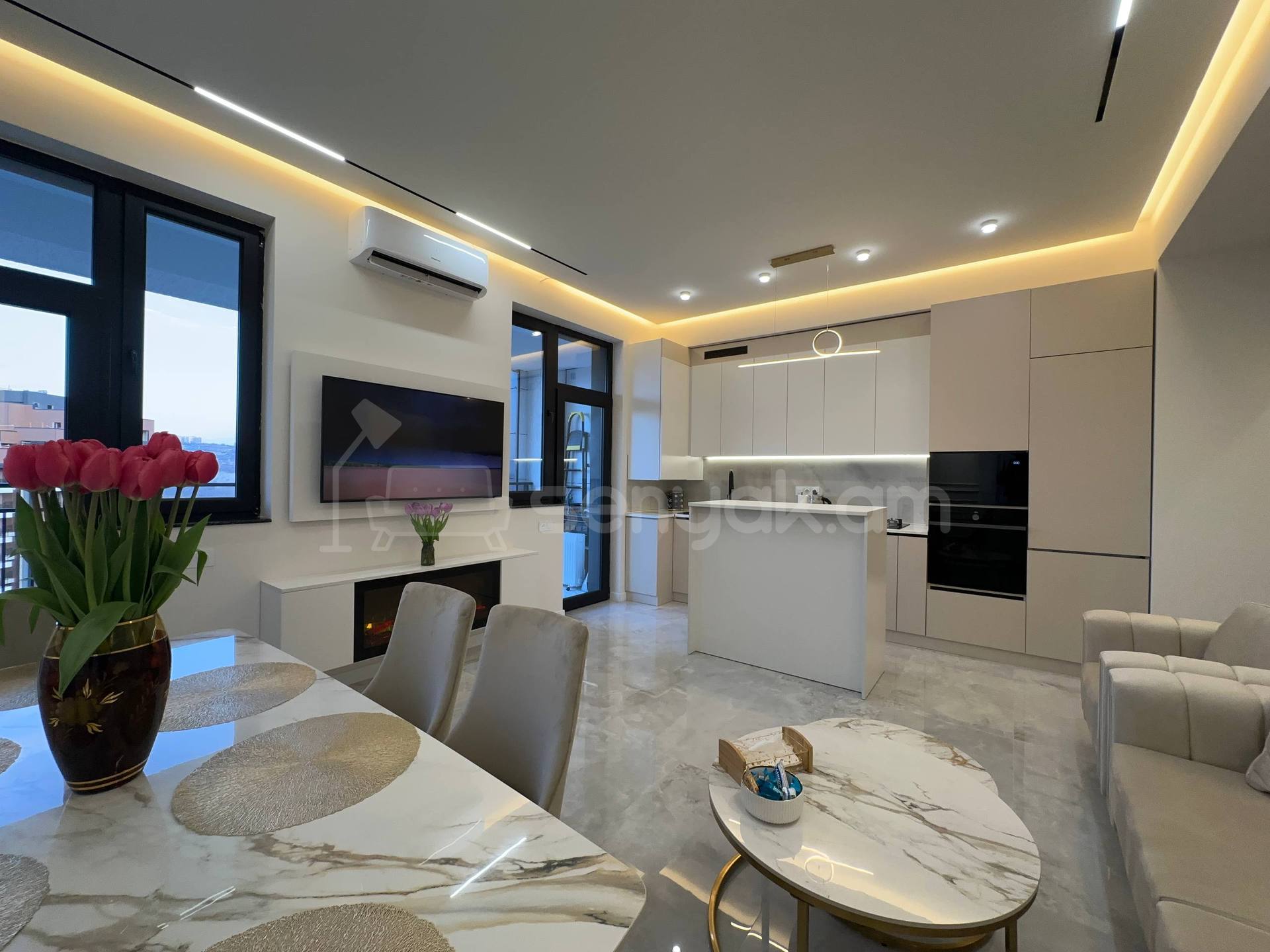 2 Սենյականոց Բնակարան Նորակառույցում, 62քմ, 14/15 հարկ, Դիզայներական Վերանորոգված