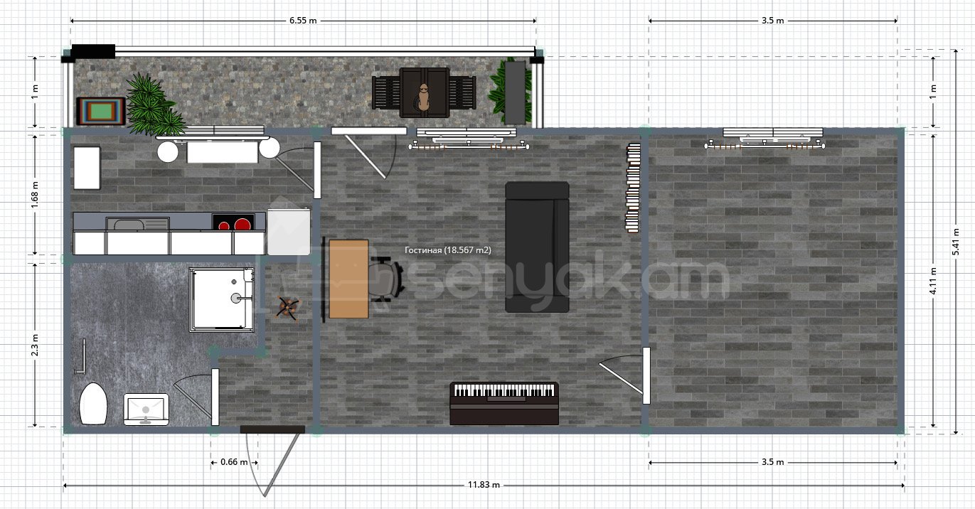 2 Սենյականոց Բնակարան Քարե Շենքում, 52քմ, 2/3 հարկ, Կապիտալ Վերանորոգված