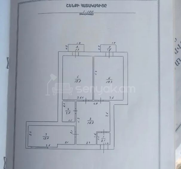 2 Սենյականոց Բնակարան Քարե Շենքում, 79քմ, 3/4 հարկ, Պետական Վիճակում