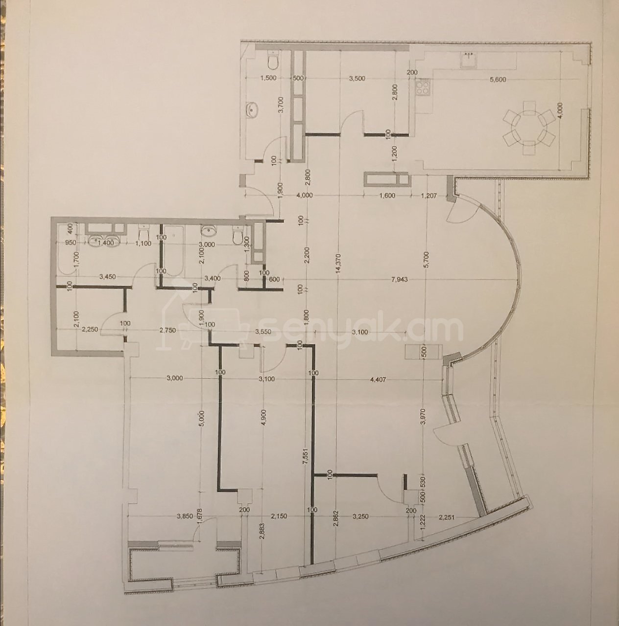 4 Սենյականոց Բնակարան Նորակառույցում, 208քմ, 17/21 հարկ, Կապիտալ Վերանորոգված