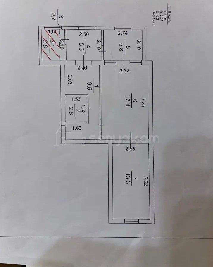 2 Սենյականոց Բնակարան, 58քմ, 2/4 հարկ, Դիզայներական Վերանորոգված