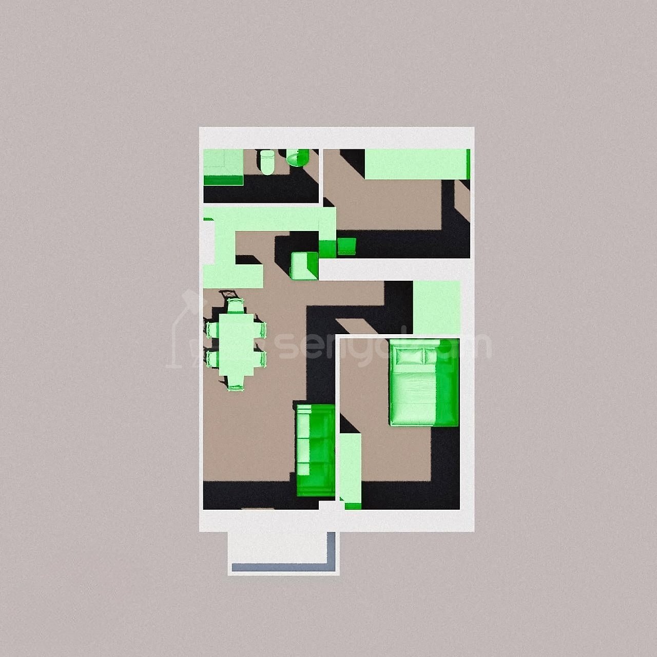 2 Սենյականոց Բնակարան Նորակառույցում, 58քմ, 12/14 հարկ, Կապիտալ Վերանորոգված