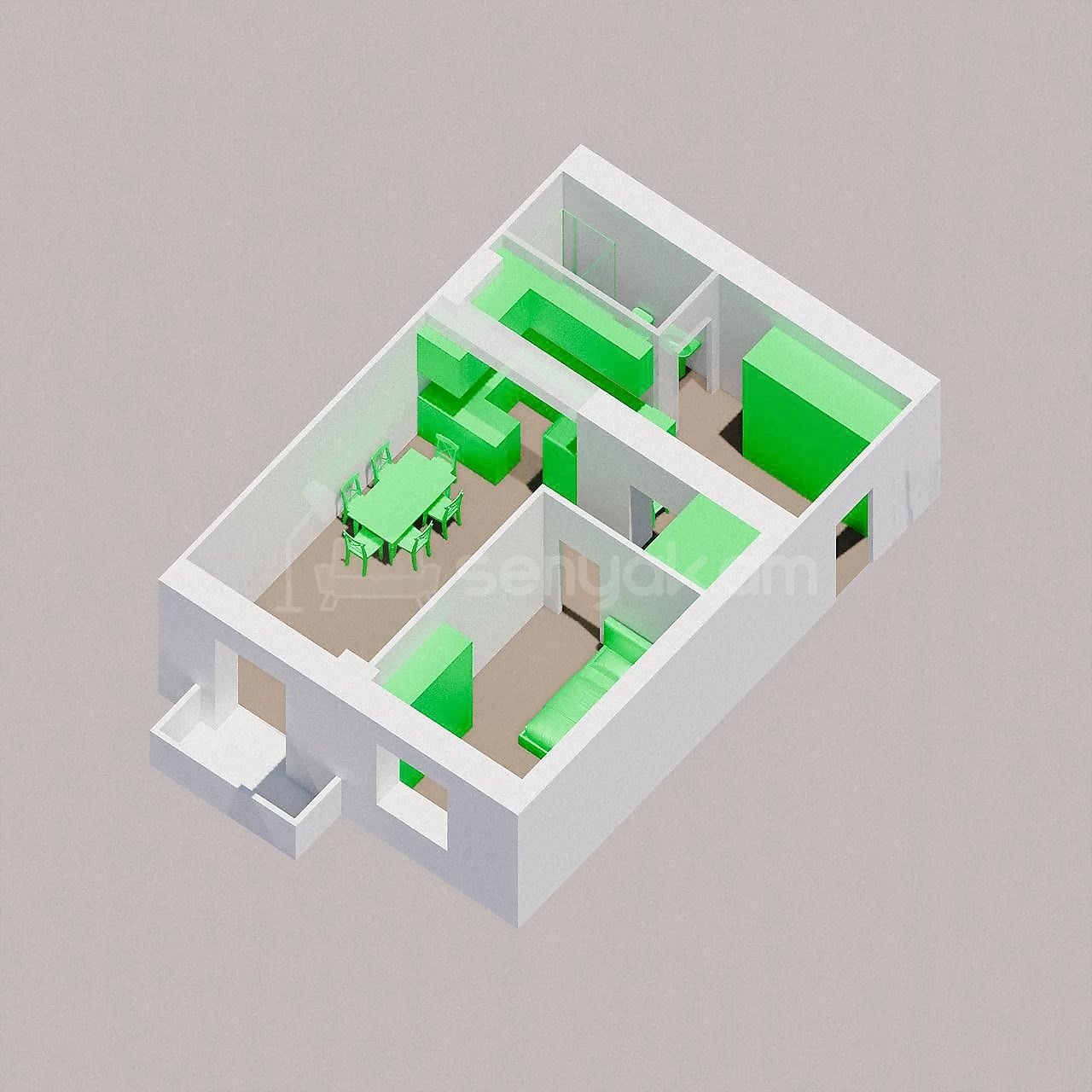 2 Սենյականոց Բնակարան Նորակառույցում, 58քմ, 12/14 հարկ, Կապիտալ Վերանորոգված