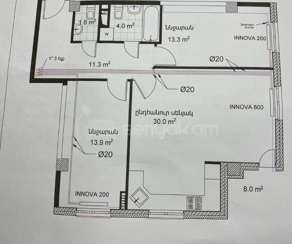 3 Սենյականոց Բնակարան Նորակառույցում, 82քմ, 8/14 հարկ, Դիզայներական Վերանորոգված