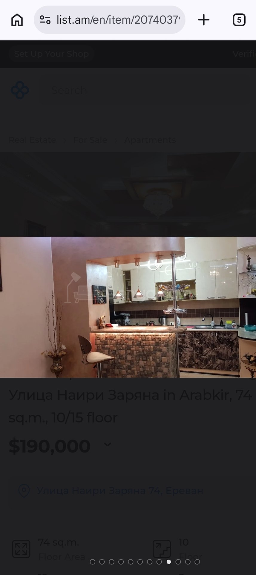 2 Սենյականոց Բնակարան Նորակառույցում, 74քմ, 10/15 հարկ, Դիզայներական Վերանորոգված