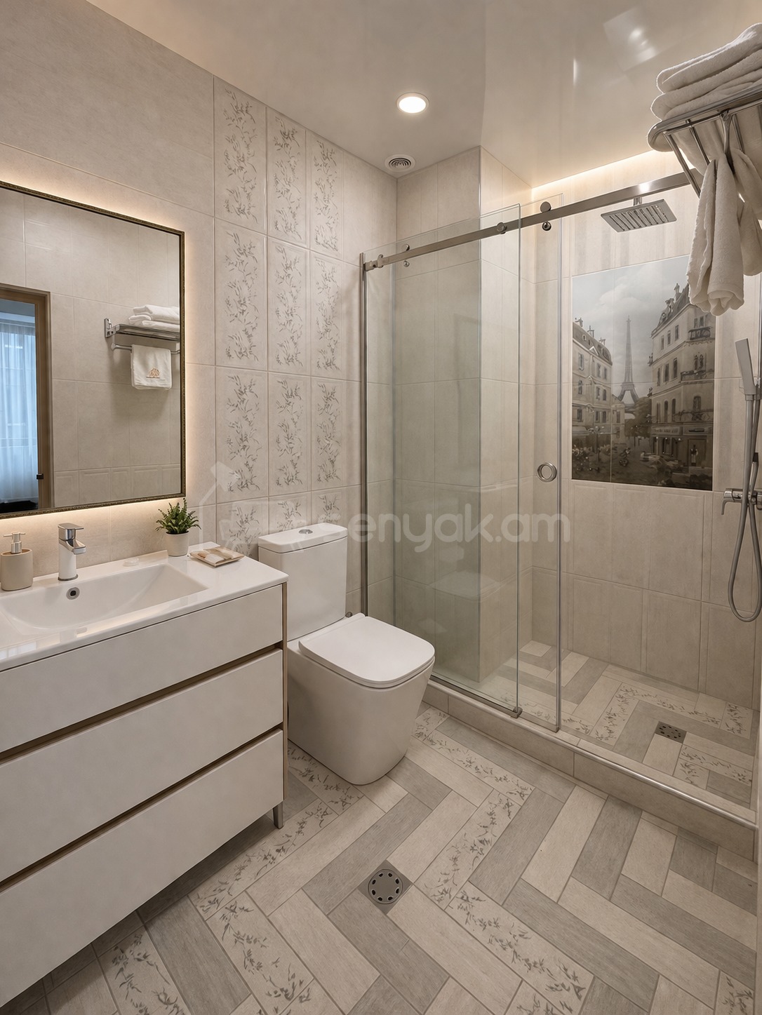 3 Սենյականոց Բնակարան Նորակառույցում, 30քմ, 3/3 հարկ, Դիզայներական Վերանորոգված