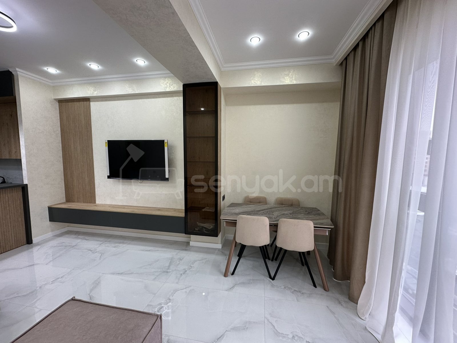2 Սենյականոց Բնակարան Նորակառույց Քարե Շենքում, 52քմ, 5/16 հարկ, Դիզայներական Վերանորոգված