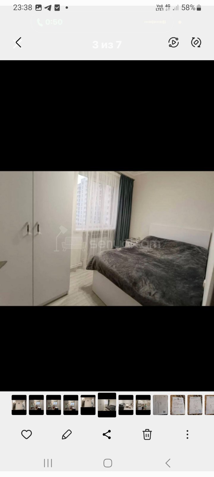 1 Սենյականոց Բնակարան Քարե Շենքում, 48քմ, 4/9 հարկ, Նորմալ Վիճակում, Կահավորված, Արևկող