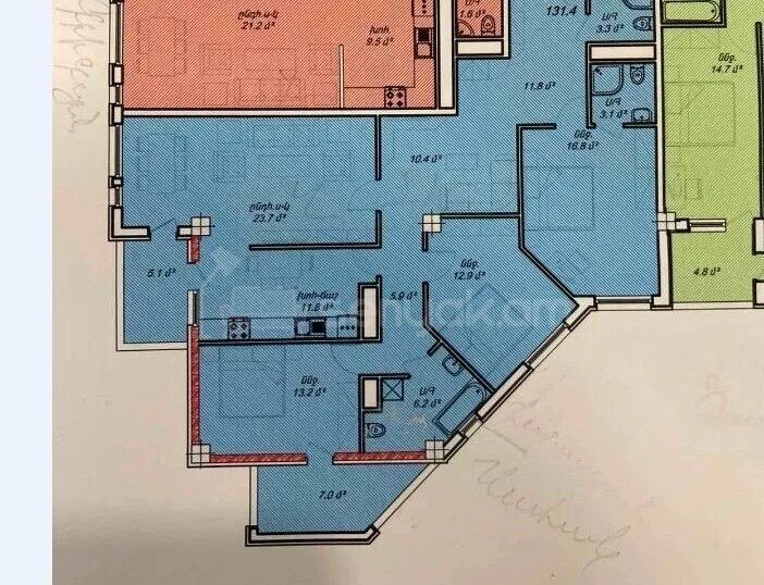 4 Սենյականոց Բնակարան Նորակառույցում, 131քմ, 16/18 հարկ, Զրոյական Վիճակում