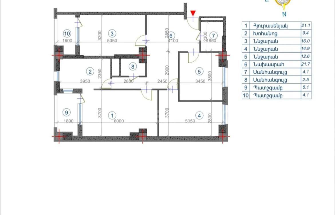 4 Սենյականոց Բնակարան, 113քմ, 4/16 հարկ, Զրոյական Վիճակում