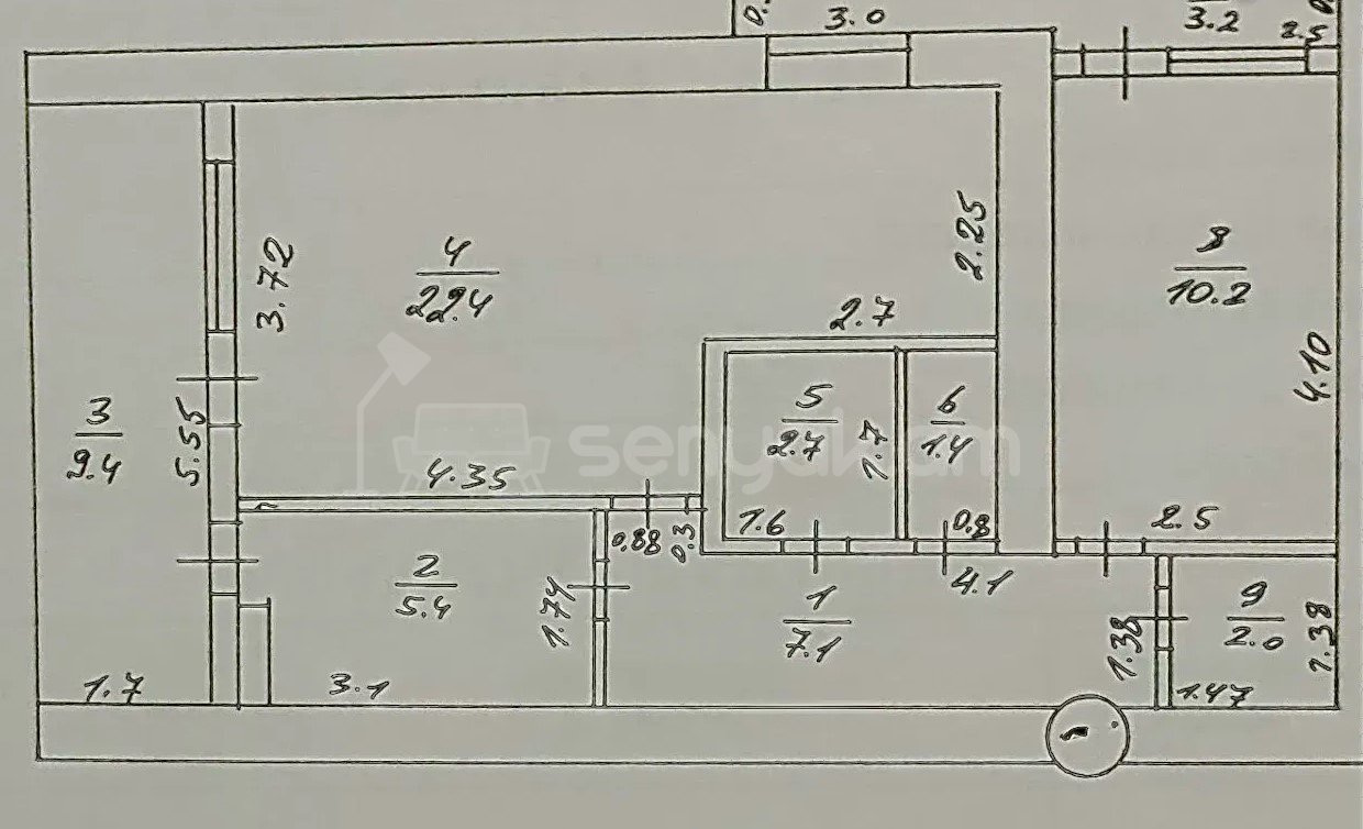 2 Սենյականոց Բնակարան Քարե Շենքում, 64քմ, 4/5 հարկ, Կոսմետիկ Վերանորոգված