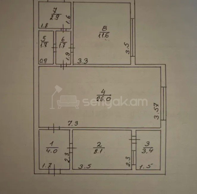 2 Սենյականոց Բնակարան, 60քմ, 3/9 հարկ, Կոսմետիկ Վերանորոգված