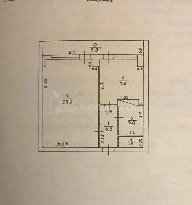 1 Սենյականոց Բնակարան, 41քմ, 2/10 հարկ, Նորմալ Վիճակում