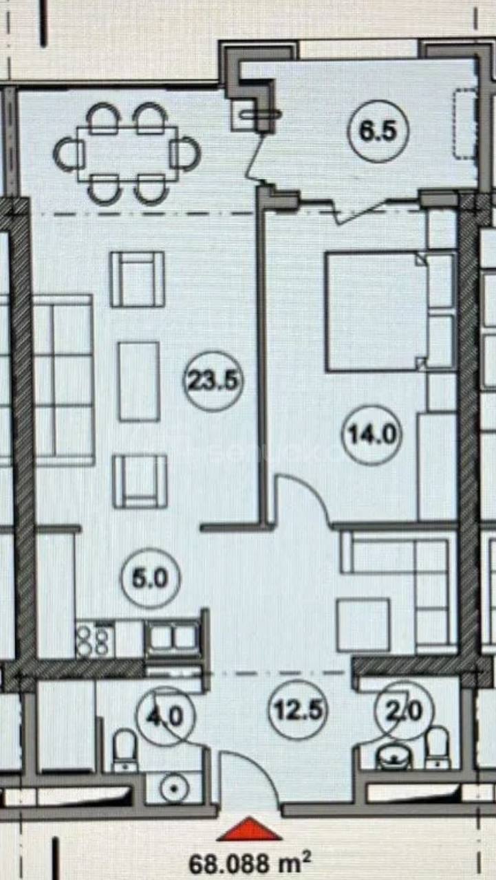 2 Սենյականոց Բնակարան, 67քմ, 3/15 հարկ, Զրոյական Վիճակում
