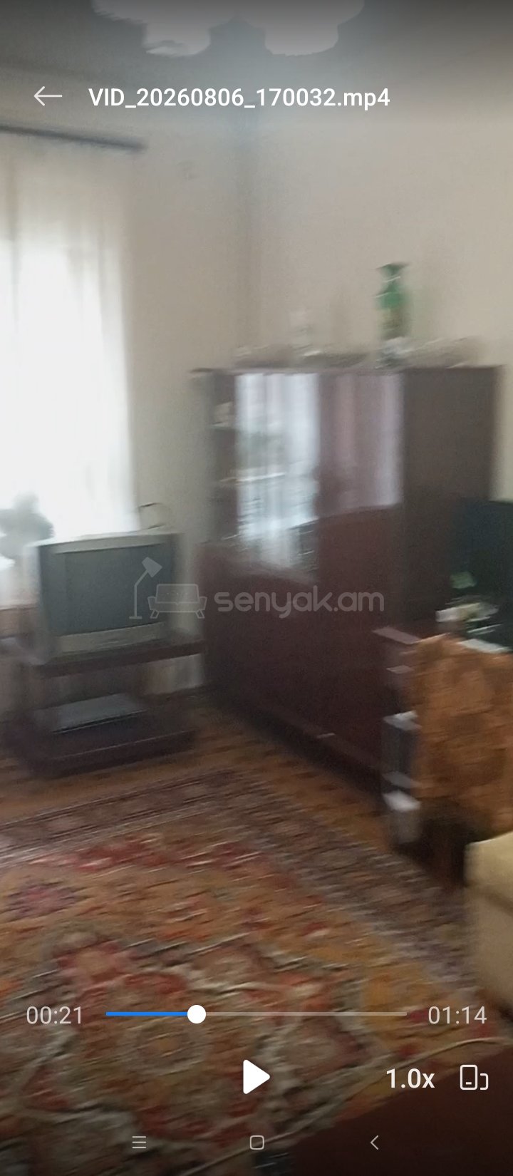 2 Սենյականոց Բնակարան Քարե Շենքում, 60քմ, 5/5 հարկ, Նորմալ Վիճակում, Կահավորված