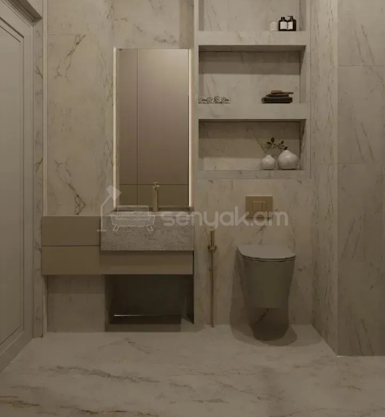 2 Սենյականոց Բնակարան Նորակառույցում, 75քմ, 7/17 հարկ, Դիզայներական Վերանորոգված