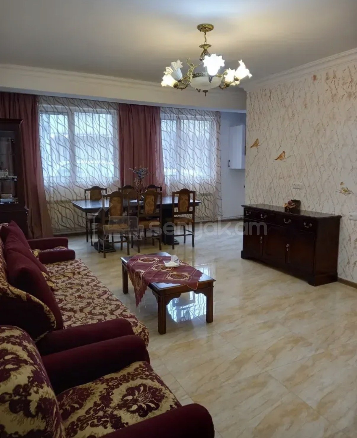5 Սենյականոց Բնակարան Քարե Շենքում, 110քմ, 1/5 հարկ, Կապիտալ Վերանորոգված, Կահավորված
