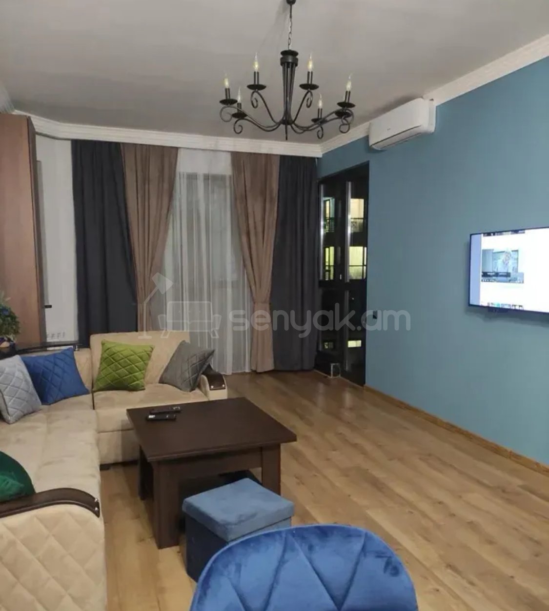 2 Սենյականոց Բնակարան Նորակառույցում, 65քմ, 6/15 հարկ, Կապիտալ Վերանորոգված, Կահավորված