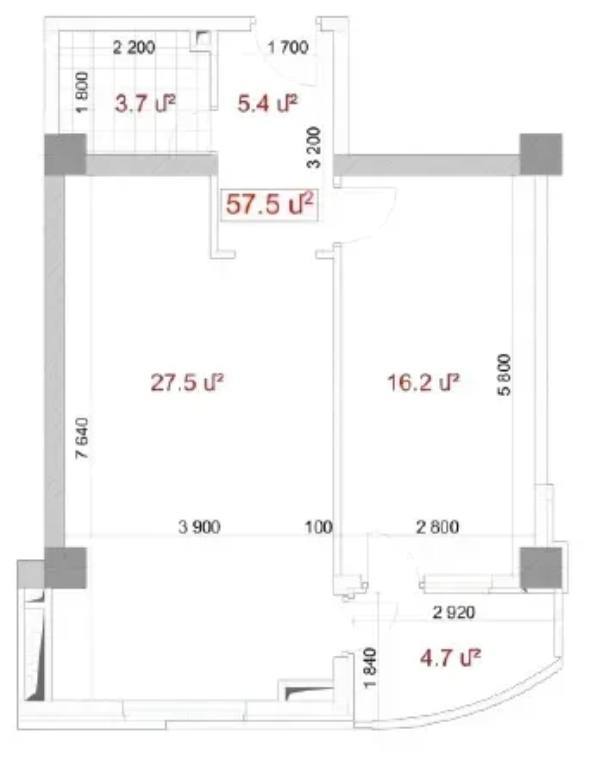 2 Սենյականոց Բնակարան, 57քմ, 5/21 հարկ, Զրոյական Վիճակում