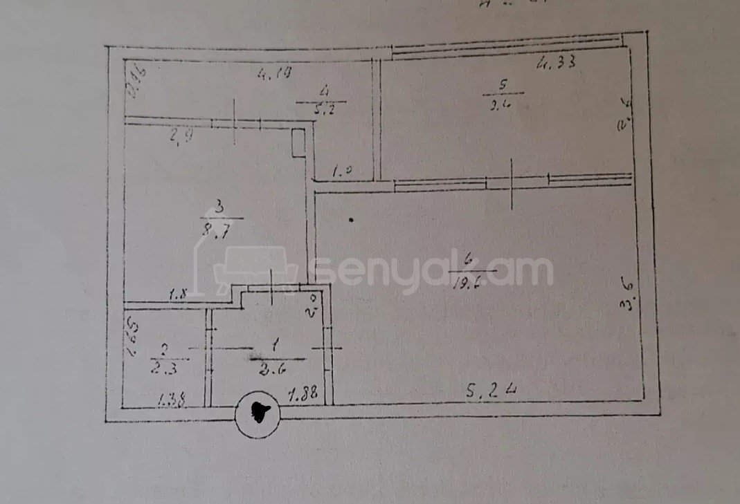 1 Սենյականոց Բնակարան, 49քմ, 2/14 հարկ, Պետական Վիճակում